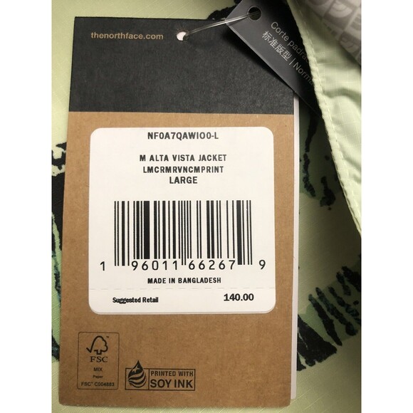 The North Face Alta Vista Jacket Waterproof Dryvent Mens Lemon Cream Camo Large - Picture 3 of 3